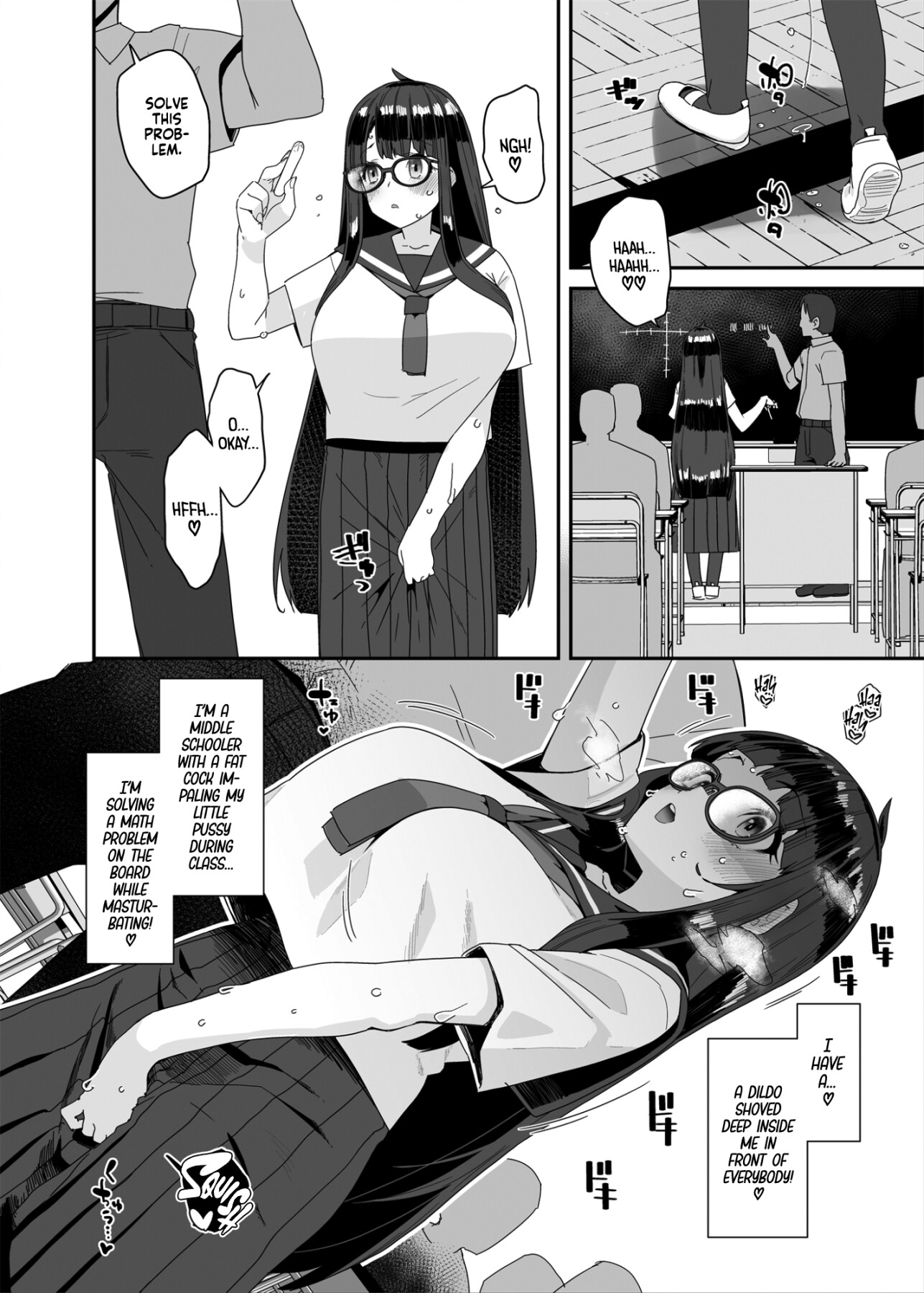 Hentai Manga Comic-The Slutty, Stacked Middle-Schooler Who Shlicks During Class-Read-42